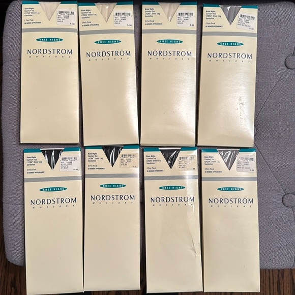 New with tags-9 packages 2 pairs each box of Nordstroms knee high hosiery - Picture 1 of 6
